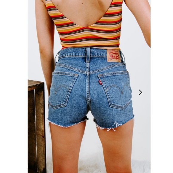 Levi's Pants - NWT LEVIS 501 High Rise Button Fly Jean Cutoff Shorts Sz 30 Medium Wash